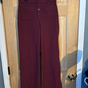 HALARA Wide Leg Burgundy Pants